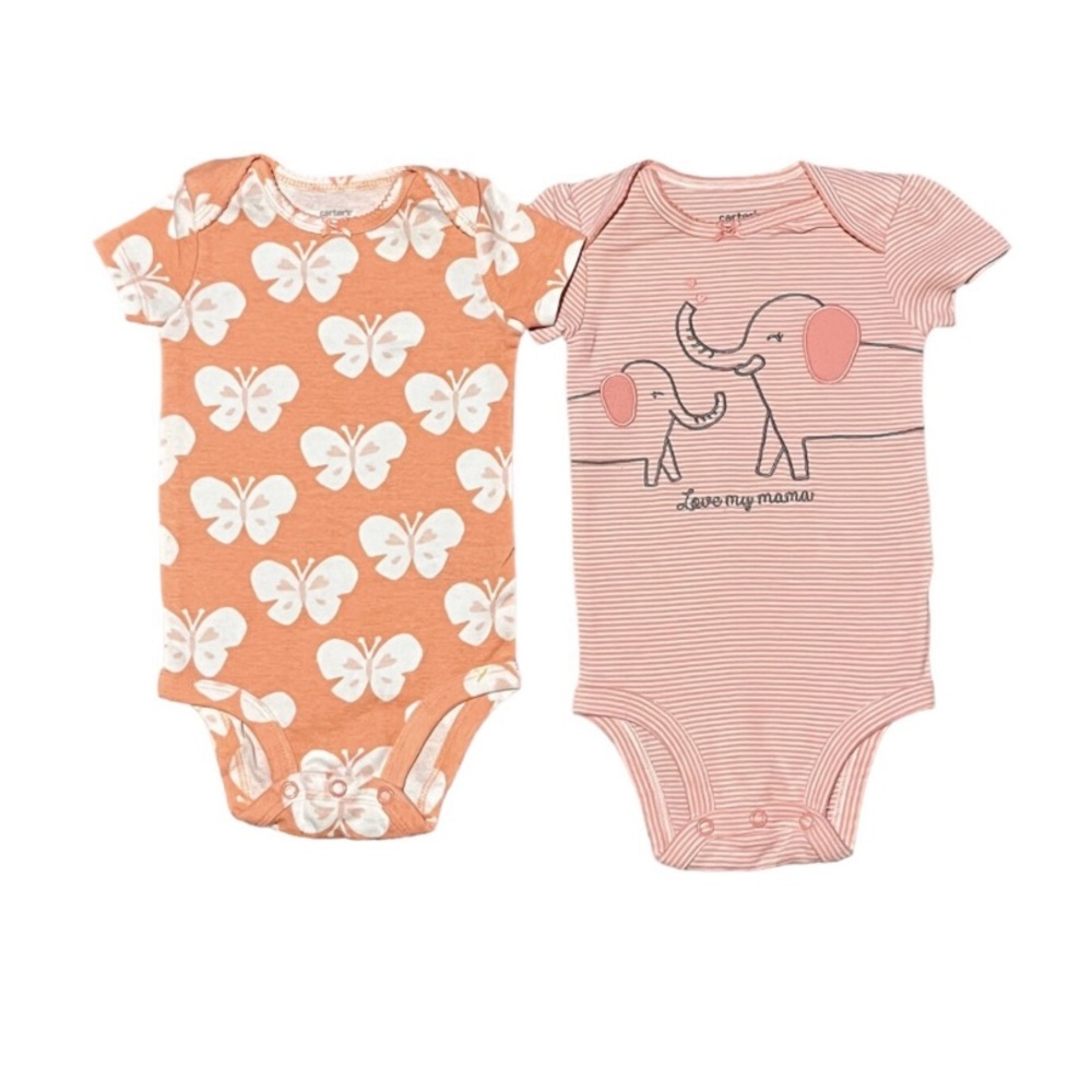 2 Pack Girls 6M Onesies Bundle